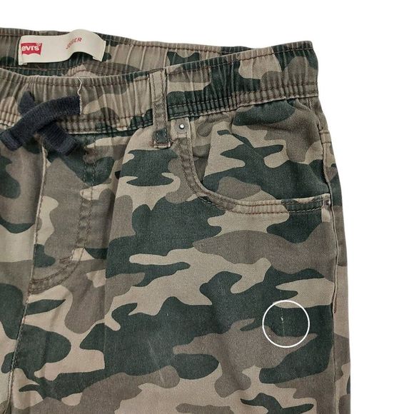 Levi's Boys Youth Camo Joggers XL 13-15 Green Drawstring Elastic Waist Pockets - Picture 8 of 10